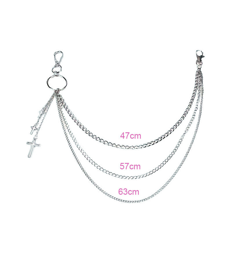 Gothic Cross Chain - Freaky Pink