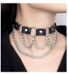 4 Rings Choker With Chains