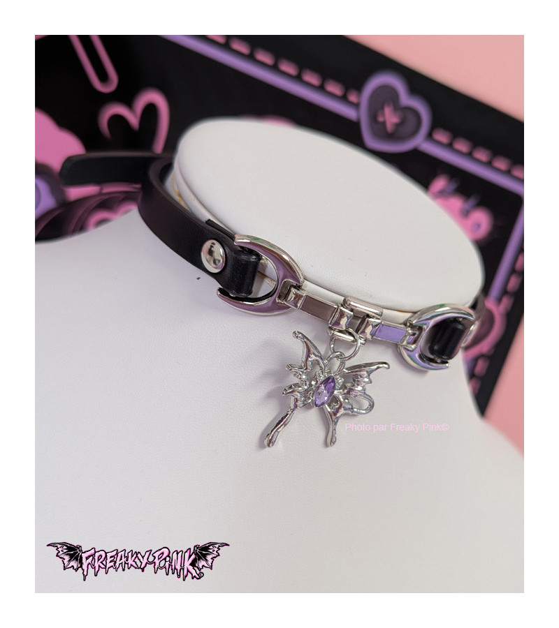 Choker Papillon Violet