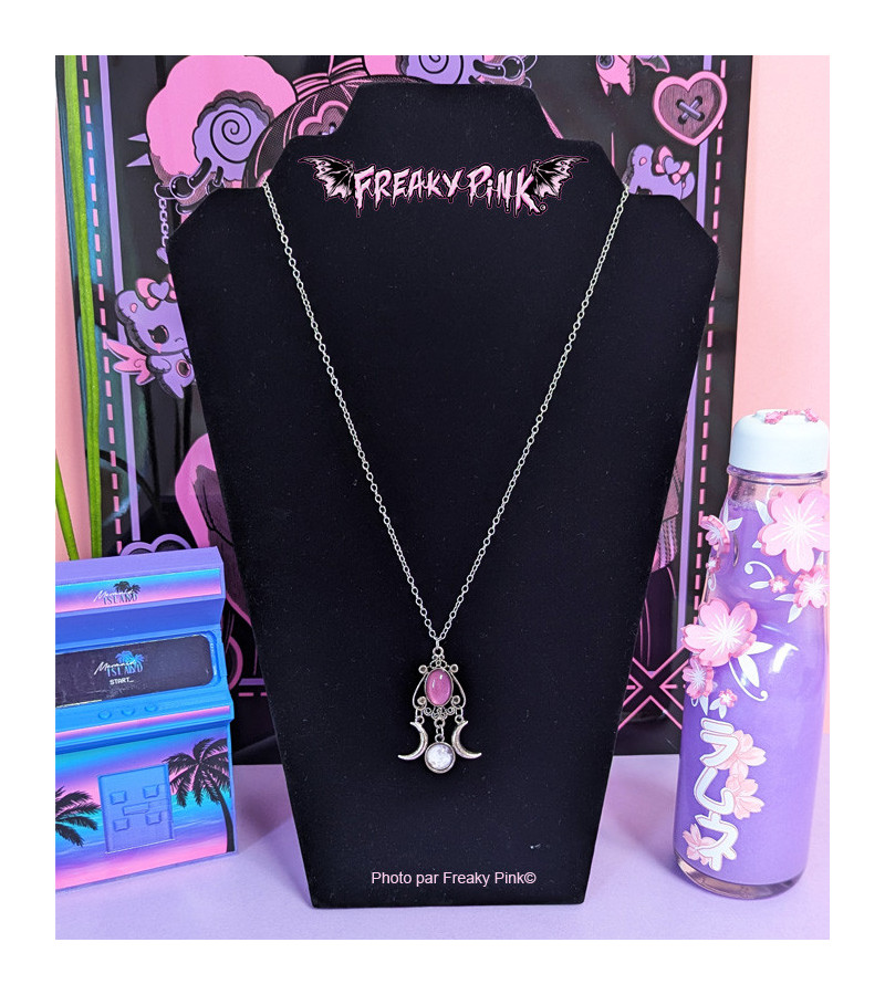 Triple Moon Purple Necklace