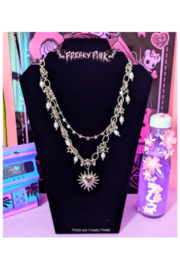 Big Heart And Stars Necklace