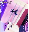 Boucles D'Oreilles Lune Etoile Noires