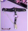 O-Ring Chain Spikes Black Garter