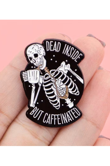 Dead Inside Skull Pin