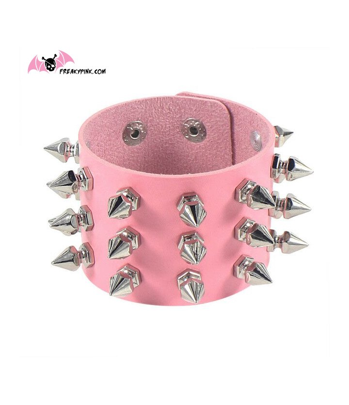 Freaky Pink boutique bijoux gothiques bracelets à clous noir unisexe