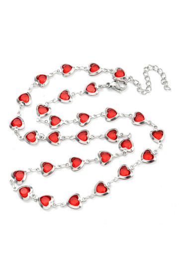 Red Hearts Stainless Steel Necklace
