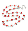 Collier Coeurs Rouges Acier Inoxydable
