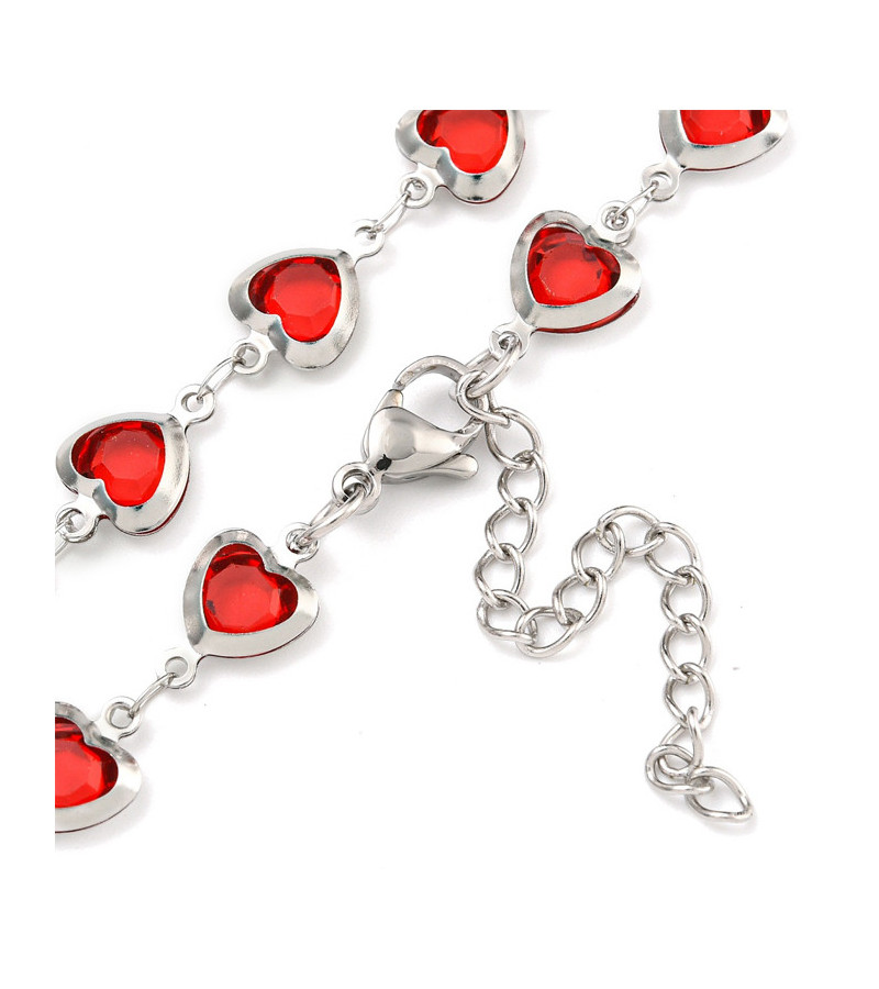 Red Hearts Stainless Steel Necklace
