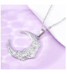 Floral Moon Stainless Steel Necklace