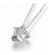 Collier Etoile Cristal Acier Inoxydable