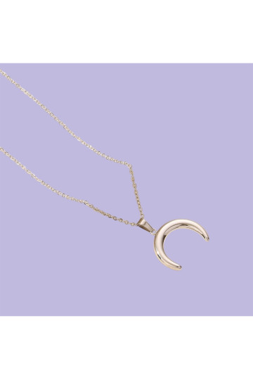Crescent Moon Stainless Steel Necklace