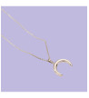 Collier Demi Lune Simple Acier Inoxydable