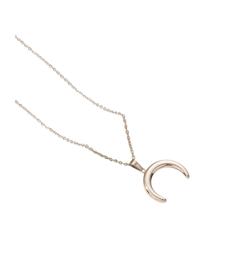 Collier Demi Lune Simple Acier Inoxydable