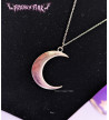 Crescent Moon Necklace Freaky Pink
