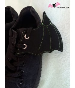 Ailes pour chaussures chauve-souris noires et vertes