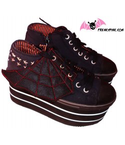 Ailes pour chaussures et roller toile d'araignée noire et rouge