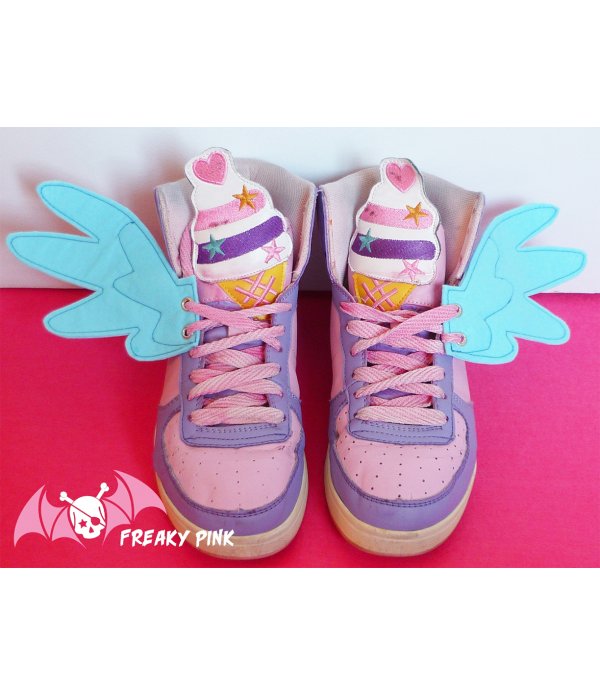 Ailes pour chaussures kawaii ou roller poney bleu pastel