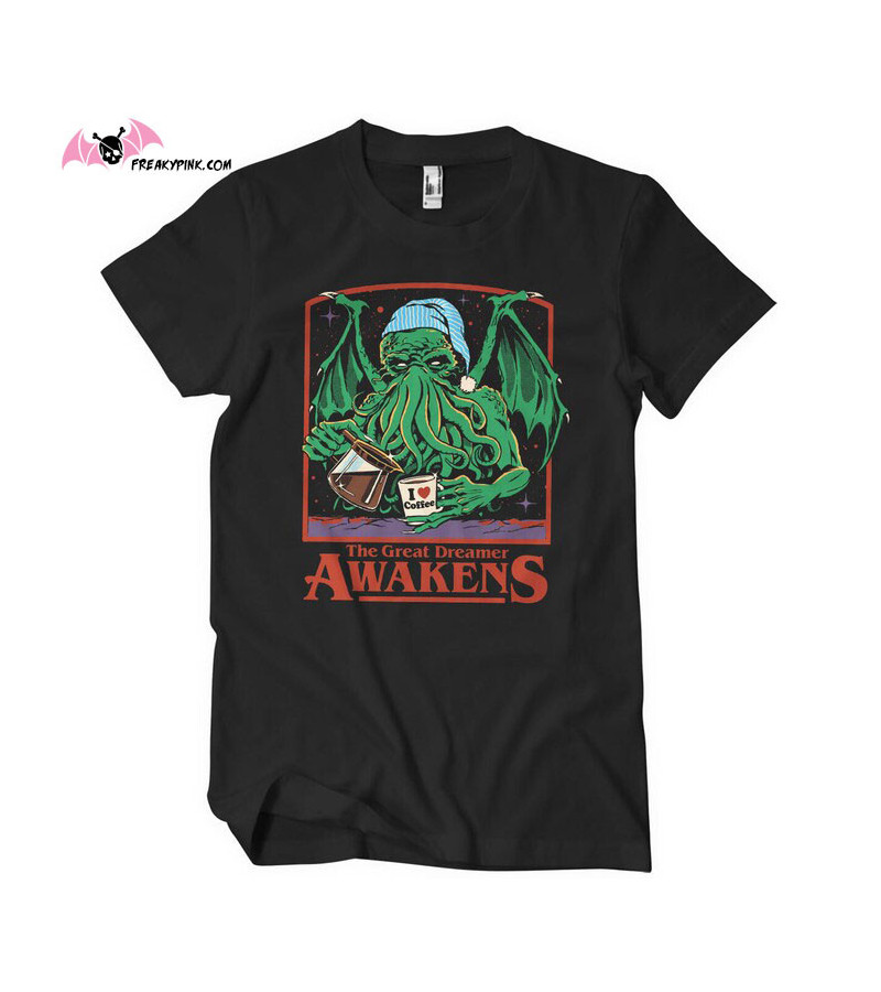 Steven Rhodes Cthulhu loves coffee T-shirt
