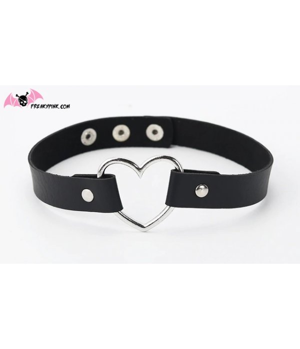 Collier Choker Coeur Noir