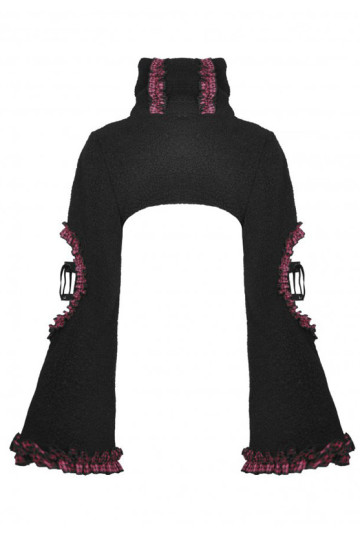 Boléro Pilou Noir Et Rose Dos