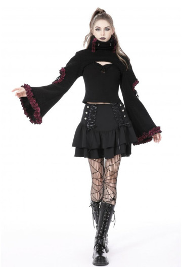 Pink Tartan And Black Fluffy Bolero