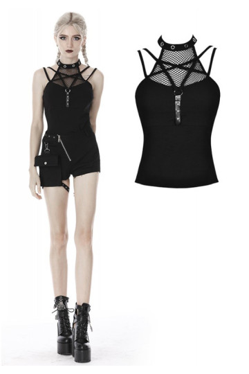 Crop Top Pentagramme Résilles