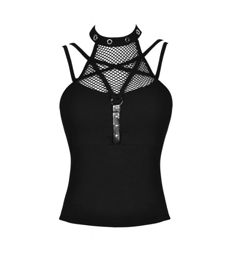 Crop Top Pentagramme Résilles