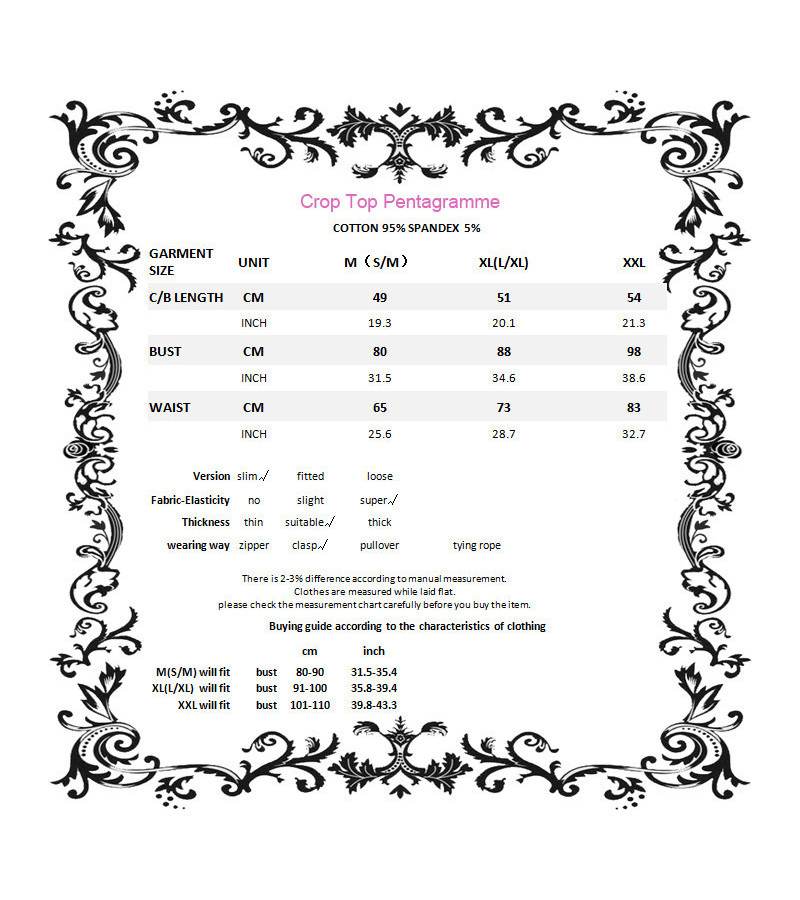 Gothic Pentagram Crop Top