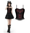 Dark Red And Black Gothic Funeral Corset