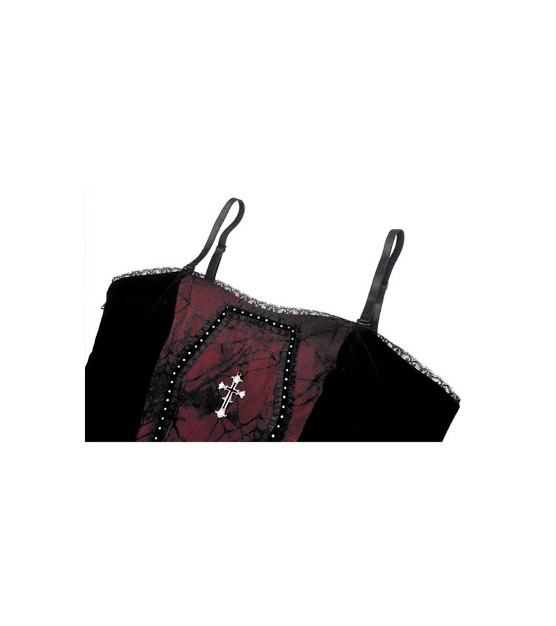 Dark Red And Black Gothic Funeral Corset
