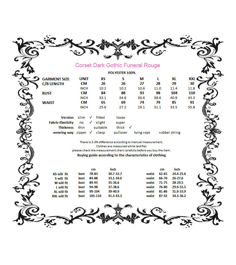 Corset Dark Gothic Funeral Rouge