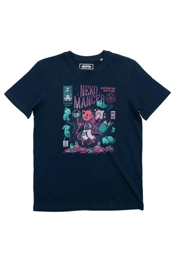T-shirt Geek Nekomancer Chat Magicien