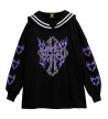 Sweat-Shirt Sailor Croix Flammes Violettes - Listen Flavor