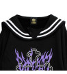Sweat-Shirt Sailor Croix Flammes Violettes - Listen Flavor