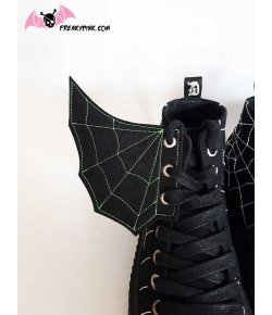 Ailes Pour Chaussures Spider Web Vertes Et Noires