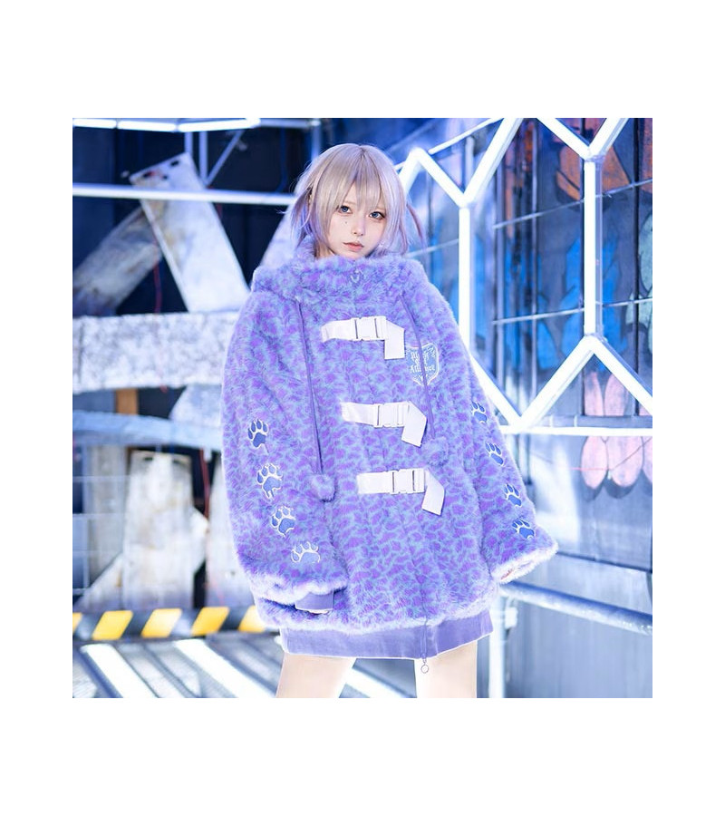 Manteau Fourrure Black Cat Alliance Monster Violet - Listen Flavor