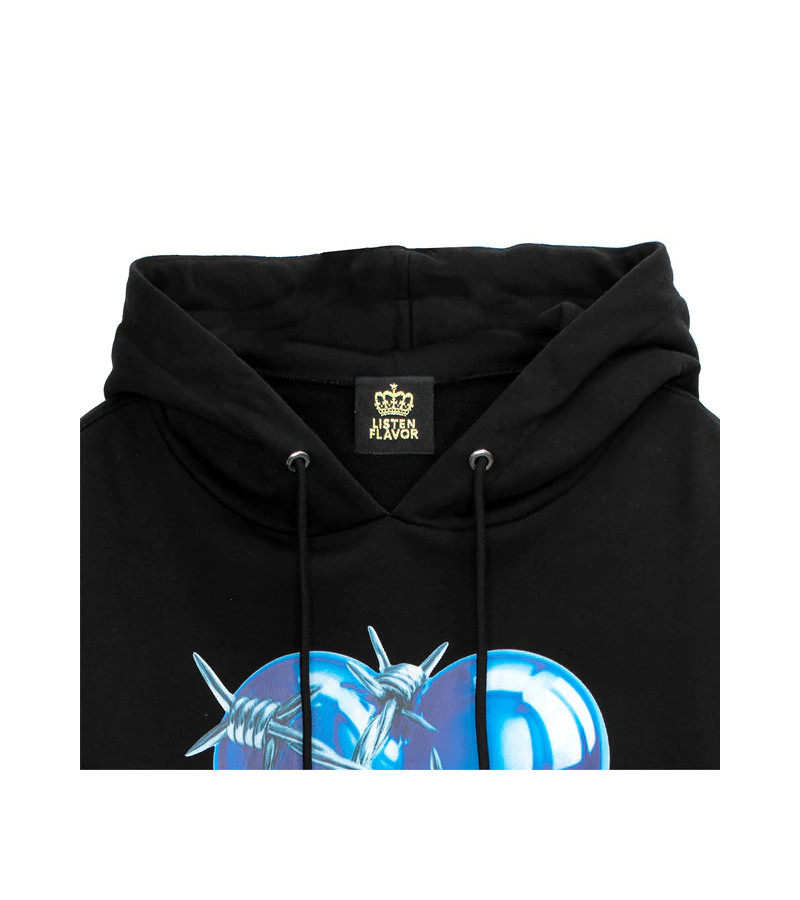 Metallic Blue Heart Sweat-Shirt - Listen Flavor