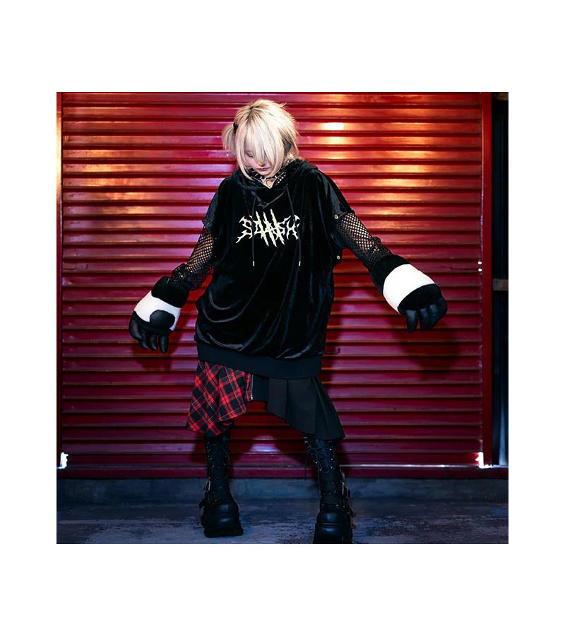 Sweat-shirt Velours Slash Noir - Listen Flavor