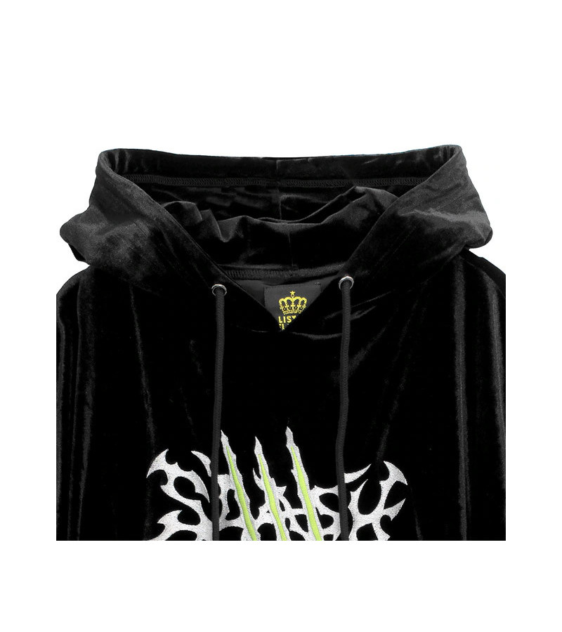 Black Velvet Slash Hoodie - Listen Flavor