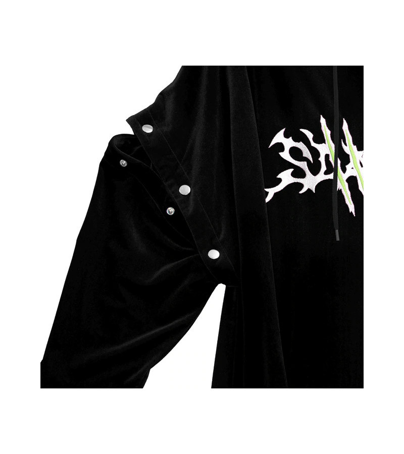 Sweat-shirt Velours Slash Noir - Listen Flavor