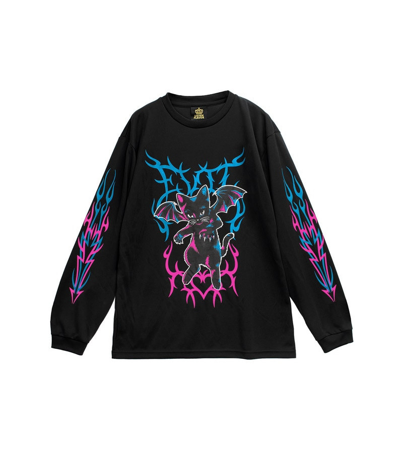 Fallen Black Cat Long Sleeves T-Shirt - Listen Flavor