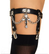 Jarretière Croix Noire Chaines