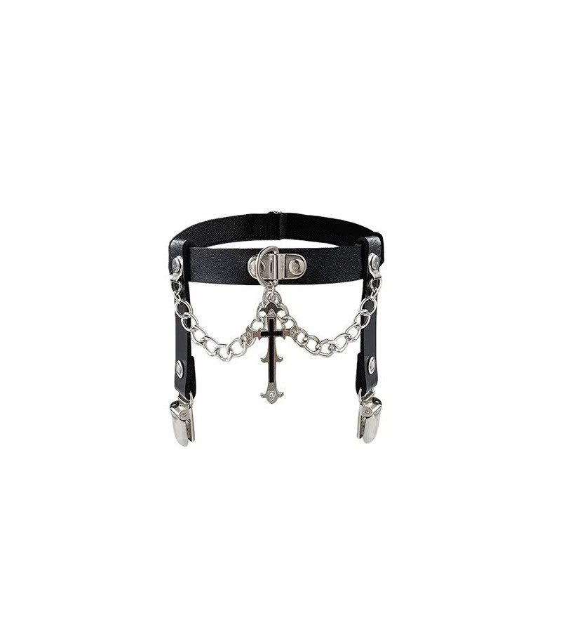 Black Cross Chains Garter