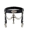 Black Cross Chains Garter