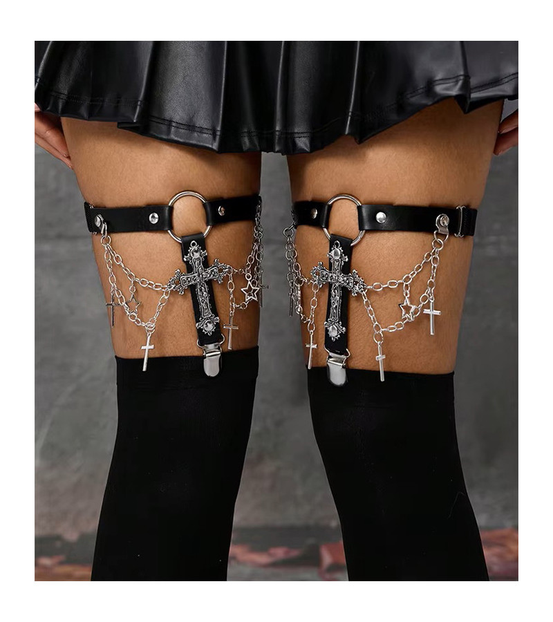 Gothic Cross Chains Garter