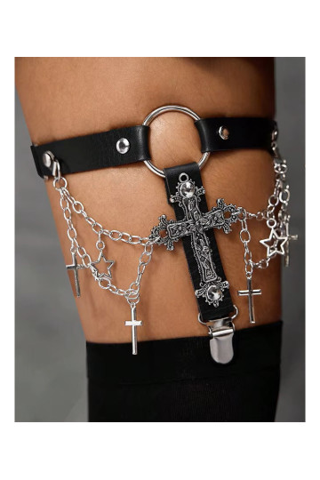 Jarretière Croix Gothique Chaines