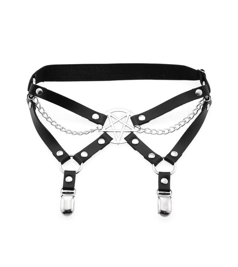 Jarretière Pentagramme Chaines Double Attaches
