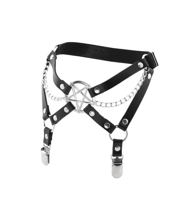 Jarretière Pentagramme Chaines Double Attaches