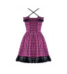 Gothic Lolita Pink and Black Plaid Dress