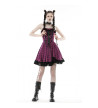 Gothic Lolita Pink and Black Plaid Dress